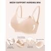 Ekouaer Women Mesh Support Nursing Bra Seamless Ultra Soft Maternity Bras Pregnancy Sleep Bralette with Extra Extenders(Beige)