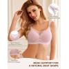 Ekouaer Women Mesh Support Nursing Bra Seamless Ultra Soft Maternity Bras Pregnancy Sleep Bralette with Extra Extenders(Dirty Pink)