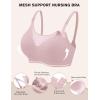 Ekouaer Women Mesh Support Nursing Bra Seamless Ultra Soft Maternity Bras Pregnancy Sleep Bralette with Extra Extenders(Dirty Pink)