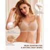 Ekouaer Women Mesh Support Nursing Bra Seamless Ultra Soft Maternity Bras Pregnancy Sleep Bralette with Extra Extenders(Khaki)