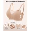 Ekouaer Women Mesh Support Nursing Bra Seamless Ultra Soft Maternity Bras Pregnancy Sleep Bralette with Extra Extenders(Khaki)