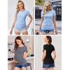 Ekouaer Womens Maternity Shirts 3 Packs Round Neck Short Sleeve Side Ruched Swiss Dot T Shirt Tops S-XXL(Black/Coffee/Light Blue)