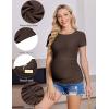Ekouaer Womens Maternity Shirts 3 Packs Round Neck Short Sleeve Side Ruched Swiss Dot T Shirt Tops S-XXL(Black/Dark Grey/Coffee)