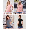 Ekouaer Womens Maternity Shirts 3 Packs Round Neck Short Sleeve Side Ruched Swiss Dot T Shirt Tops S-XXL(Black/Dark Grey/Dirty Pink)