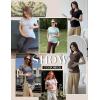 Ekouaer Womens Maternity Shirts 3 Packs Round Neck Short Sleeve Side Ruched Swiss Dot T Shirt Tops S-XXL(Black/Dark Grey/Ice Green)
