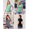 Ekouaer Womens Maternity Shirts 3 Packs Round Neck Short Sleeve Side Ruched Swiss Dot T Shirt Tops S-XXL(Black/Dark Grey/Ice Green)