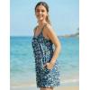 Ekouaer Rompers for Women Summer Sleeveless Shorts Casual Spaghetti Strap Jumpsuits with Pockets Beach Vacation Outfits S-XXL(Blue Green Floral)