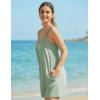 Ekouaer Rompers for Women Summer Sleeveless Shorts Casual Spaghetti Strap Jumpsuits with Pockets Beach Vacation Outfits S-XXL(Light Green)