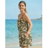 Ekouaer Rompers for Women Summer Sleeveless Shorts Casual Spaghetti Strap Jumpsuits with Pockets Beach Vacation Outfits S-XXL(Olive Green Floral)