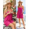 Ekouaer Rompers for Women Summer Sleeveless Shorts Casual Spaghetti Strap Jumpsuits with Pockets Beach Vacation Outfits S-XXL(Rose Pink)