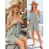 Ekouaer Rompers for Women Summer Sleeveless Shorts Casual Spaghetti Strap Jumpsuits with Pockets Beach Vacation Outfits S-XXL(White Daisy Floral)