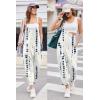Ekouaer Womens Jumpsuit Sleeveless Casual Summer Overalls Jumpers Spaghetti Strap Baggy Long Pants Rompers with Pockets(Begie Blue Tie-dye)