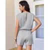Ekouaer Women’s Romper with Pockets Summer Short Jumpsuit Casual Cap Sleeve Drawstring One Piece Lounge Vacation Beach Outfit(Grey)