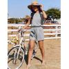 Ekouaer Women’s Romper with Pockets Summer Short Jumpsuit Casual Cap Sleeve Drawstring One Piece Lounge Vacation Beach Outfit(Grey)