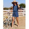 Ekouaer Women’s Romper with Pockets Summer Short Jumpsuit Casual Cap Sleeve Drawstring One Piece Lounge Vacation Beach Outfit(Navy)