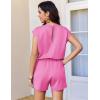 Ekouaer Women’s Romper with Pockets Summer Short Jumpsuit Casual Cap Sleeve Drawstring One Piece Lounge Vacation Beach Outfit(Rose Pink)