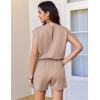 Ekouaer Women’s Romper with Pockets Summer Short Jumpsuit Casual Cap Sleeve Drawstring One Piece Lounge Vacation Beach Outfit(Stone)