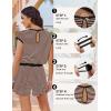 Ekouaer Womens Rompers for Summer Casual One Piece Short Jumpsuit 2026 Striped Cap Sleeve Beach Clothes Travel Outfits(Brown Striped)
