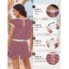 Ekouaer Womens Rompers for Summer Casual One Piece Short Jumpsuit 2026 Striped Cap Sleeve Beach Clothes Travel Outfits(Dark Red Striped)