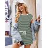 Ekouaer Womens Rompers for Summer Casual One Piece Short Jumpsuit 2026 Striped Cap Sleeve Beach Clothes Travel Outfits(Green Striped)