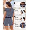 Ekouaer Womens Rompers for Summer Casual One Piece Short Jumpsuit 2026 Striped Cap Sleeve Beach Clothes Travel Outfits(Navy Blue Striped)