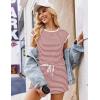 Ekouaer Womens Rompers for Summer Casual One Piece Short Jumpsuit 2026 Striped Cap Sleeve Beach Clothes Travel Outfits(Pink Striped)