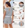 Ekouaer Womens Rompers for Summer Casual One Piece Short Jumpsuit 2026 Striped Cap Sleeve Beach Clothes Travel Outfits(White Striped)