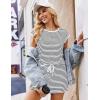 Ekouaer Womens Rompers for Summer Casual One Piece Short Jumpsuit 2026 Striped Cap Sleeve Beach Clothes Travel Outfits(White Striped)