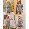 Ekouaer Women’s Maternity Tank Tops 3 Packs Sleeveless Nursing Tops V Neck Breastfeeding Shirts Pregnancy Clothes(Black / Grey / Floral White(3pcs))