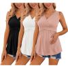 Ekouaer Women’s Maternity Tank Tops 3 Packs Sleeveless Nursing Tops V Neck Breastfeeding Shirts Pregnancy Clothes(Black / White / Pink(3pcs))