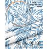 Ekouaer Mens Swim Trunks 7 Inch Quick Dry Breathable Board Shorts Beach Bathing Suit Lightweight Swimsuit Swimwear(Light Blue-palm Leaf)