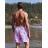 Ekouaer Mens Swim Trunks 7 Inch Quick Dry Breathable Board Shorts Beach Bathing Suit Lightweight Swimsuit Swimwear(Pink-blue Turtles)