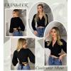 Ekouaer Women’s Swimsuit Cover Ups Tie Front Long Sleeve Top Kimono for Women Bikini Shirt Summer Cardigan(Black)