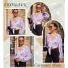 Ekouaer Women’s Swimsuit Cover Ups Tie Front Long Sleeve Top Kimono for Women Bikini Shirt Summer Cardigan(Color Printing)