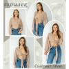 Ekouaer Women’s Swimsuit Cover Ups Tie Front Long Sleeve Top Kimono for Women Bikini Shirt Summer Cardigan(Khaki)