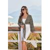Ekouaer Women’s Swimsuit Cover Ups Tie Front Long Sleeve Top Kimono for Women Bikini Shirt Summer Cardigan(Leopard Print)
