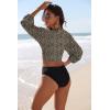 Ekouaer Women’s Swimsuit Cover Ups Tie Front Long Sleeve Top Kimono for Women Bikini Shirt Summer Cardigan(Leopard Print)
