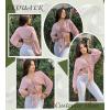 Ekouaer Women’s Swimsuit Cover Ups Tie Front Long Sleeve Top Kimono for Women Bikini Shirt Summer Cardigan(Pink)