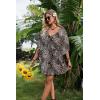 Ekouaer Womens Swimsuit Coverup 2026 Sheer Chiffon Floral Print Sexy Bathing Suit Cover Up Swimwear Beachwear(Leopard)