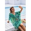 Ekouaer Womens Swimsuit Coverup 2026 Sheer Chiffon Floral Print Sexy Bathing Suit Cover Up Swimwear Beachwear(Turtle)