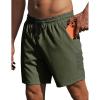 Ekouaer Mens Swim Trunks 7 Inch Quick Dry Breathable Board Shorts Beach Bathing Suit Lightweight Swimsuit Swimwear(Army Green)