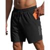 Ekouaer Mens Swim Trunks 7 Inch Quick Dry Breathable Board Shorts Beach Bathing Suit Lightweight Swimsuit Swimwear(Black)