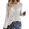 Ekouaer Womens Crochet Cover up Top Hollow Out Floral Beach Cover ups 2026 Summer Sweater Vacation Cruise Outfits S-2XL(White)