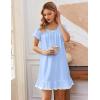 Ekouaer Cotton Nightgowns for Women Vintage Victorian Night Gowns Short Sleeve Sleep Shirts Lace Sleep Dress Soft Sleepwear(Light Blue)