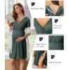Ekouaer Labor and Delivery Gown for Hospital Short Sleeve Maternity Nursing Dress Nightgown with Button S-XXL(Deep Army Green)