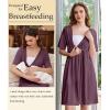 Ekouaer Labor and Delivery Gown for Hospital Short Sleeve Maternity Nursing Dress Nightgown with Button S-XXL(Purple Red)