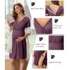 Ekouaer Labor and Delivery Gown for Hospital Short Sleeve Maternity Nursing Dress Nightgown with Button S-XXL(Purple Red)