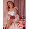 Ekouaer Lingerie for Women Sexy Nightgowns Silk Pajamas Lace V Neck Babydoll Satin Slip Nighties Chemise Sleepwear(White)