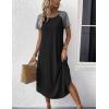 Ekouaer Nightgowns for Women Bamboo Viscose House Dress Long Night Gowns Short Sleeve Sleepdress Soft Sleepwear S-4XL(Black)