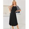 Ekouaer Nightgowns for Women Bamboo Viscose House Dress Long Night Gowns Short Sleeve Sleepdress Soft Sleepwear S-4XL(Black)